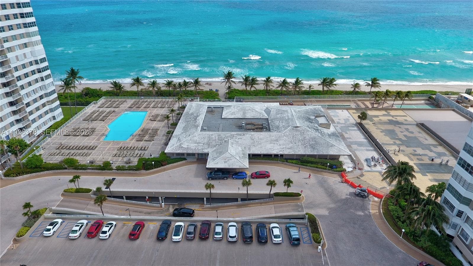 2 lighted tennis courts