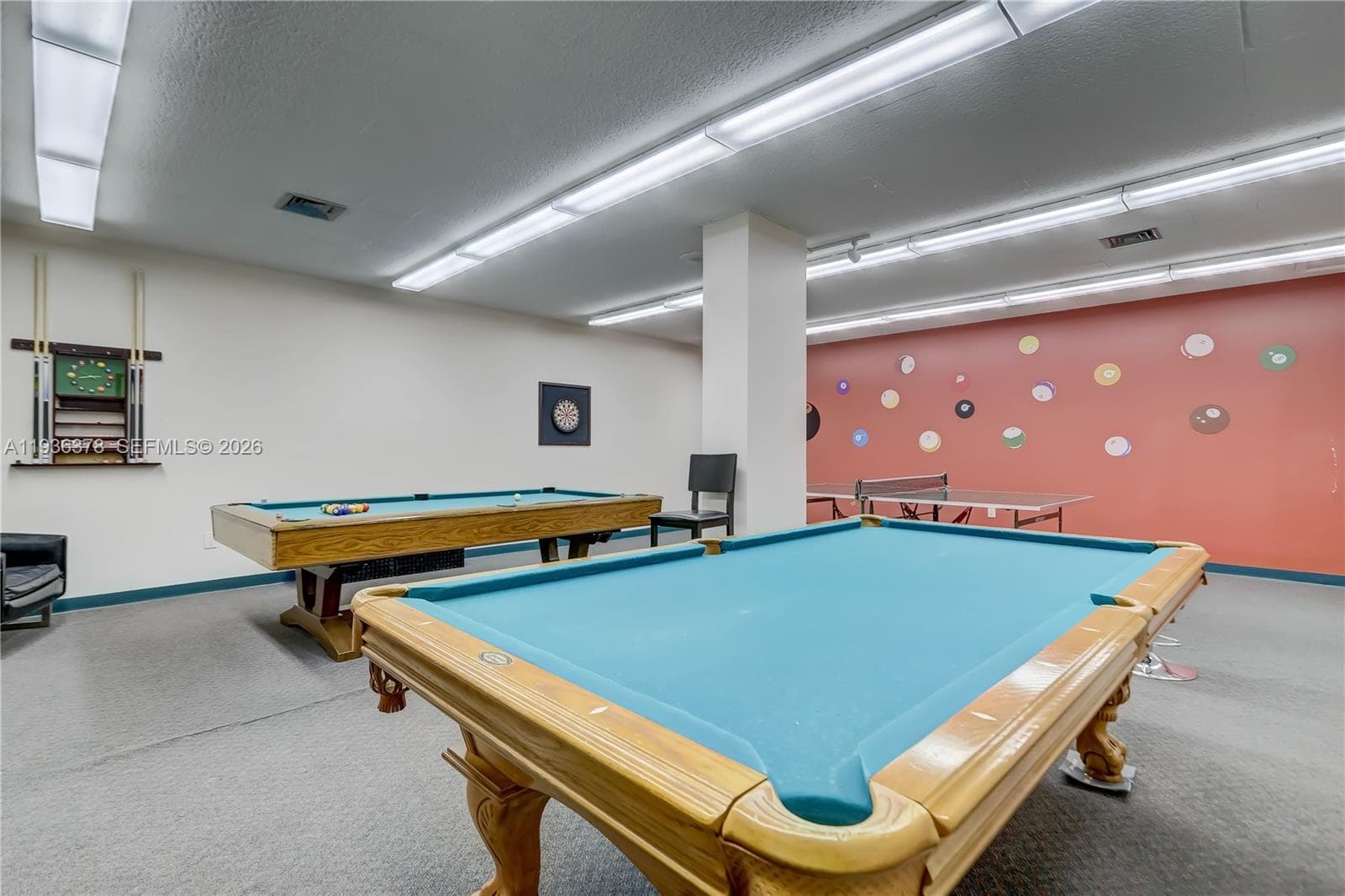 Billiard and ping pong plus darts.
