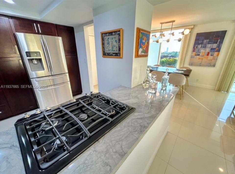 serve-through solid stone counter top