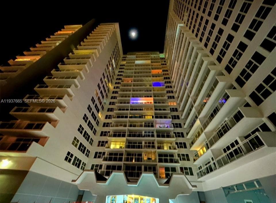 night time terrace view