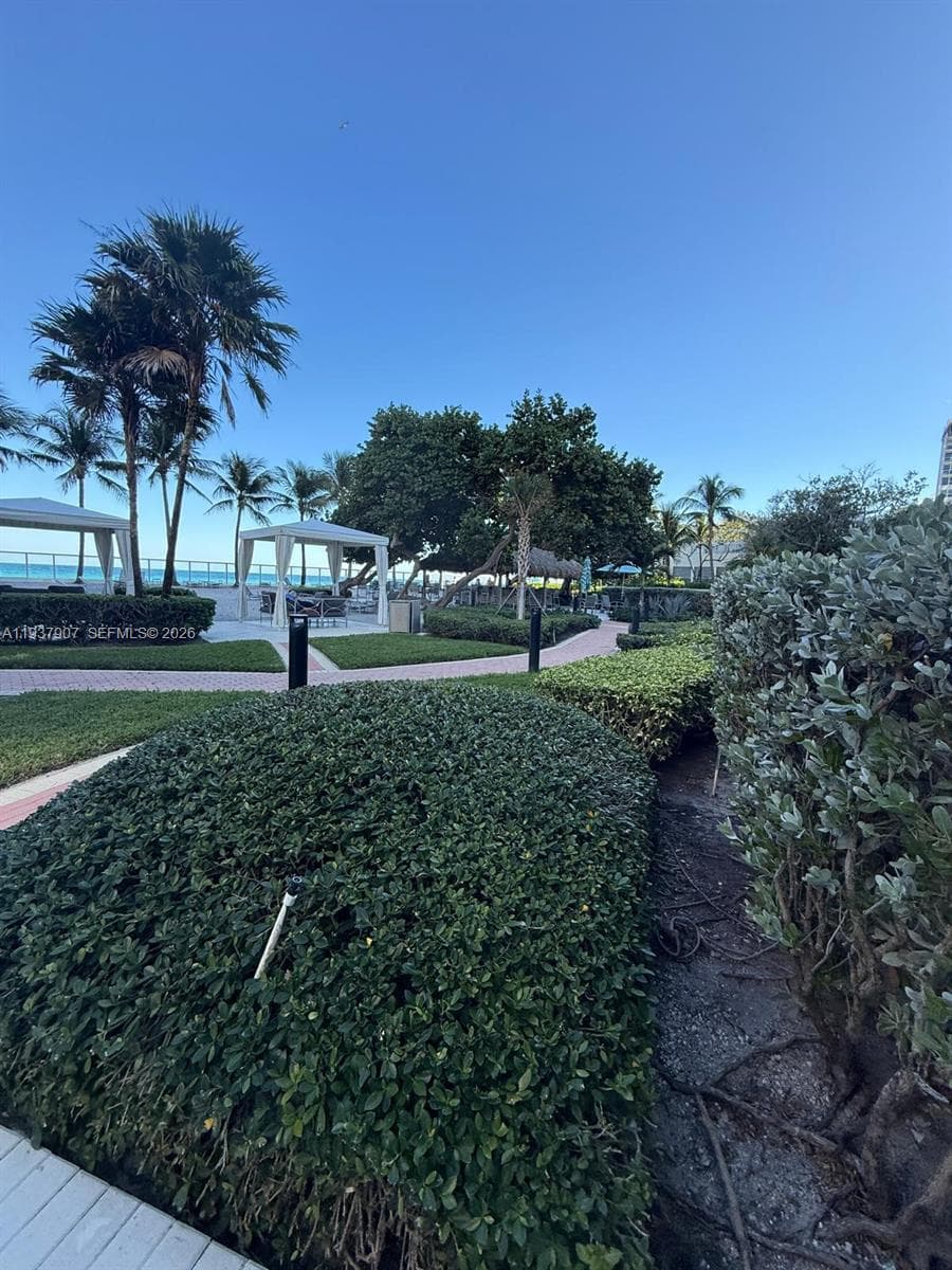 Patio area with beach access.