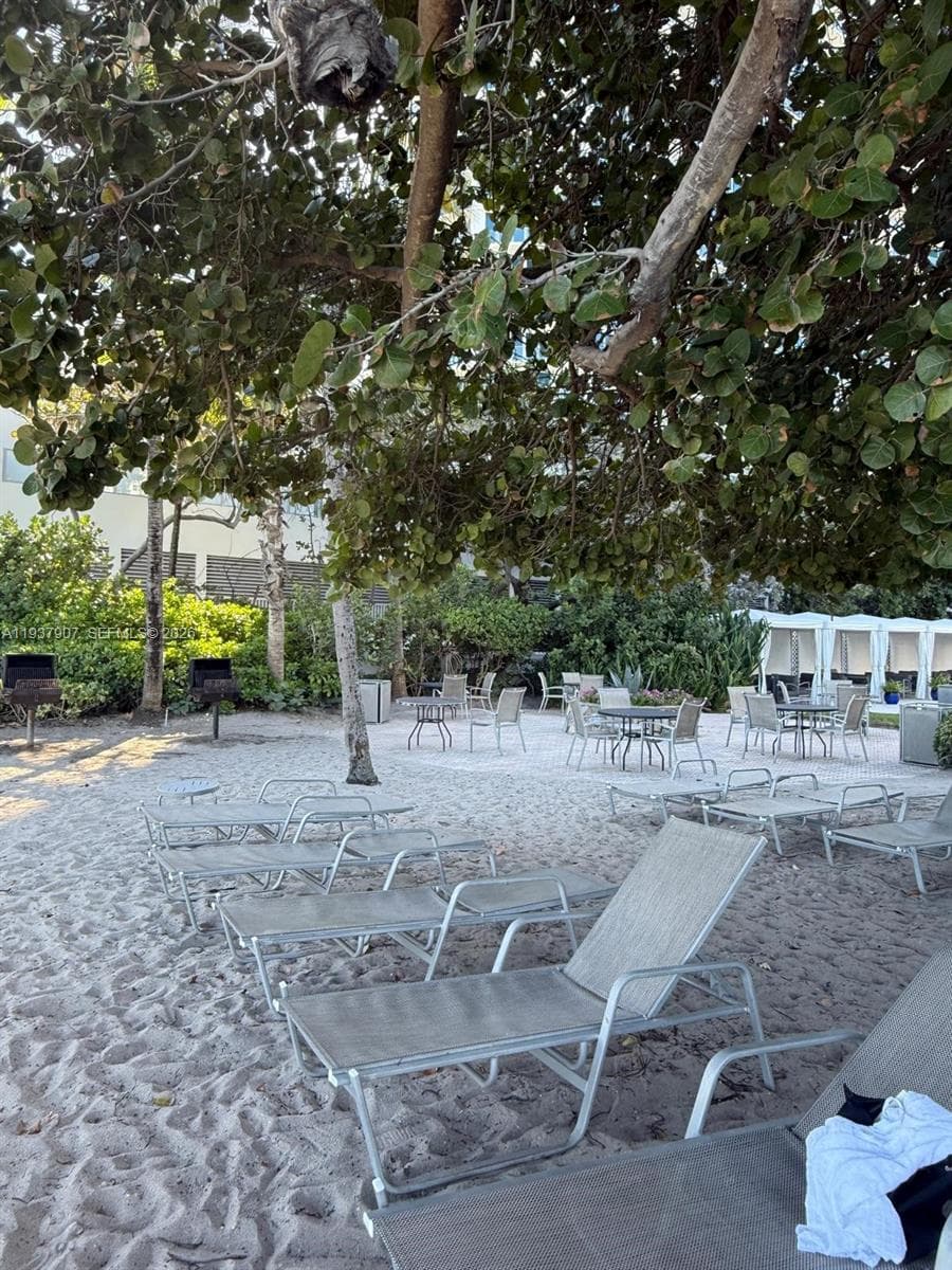 Patio area with beach access.
