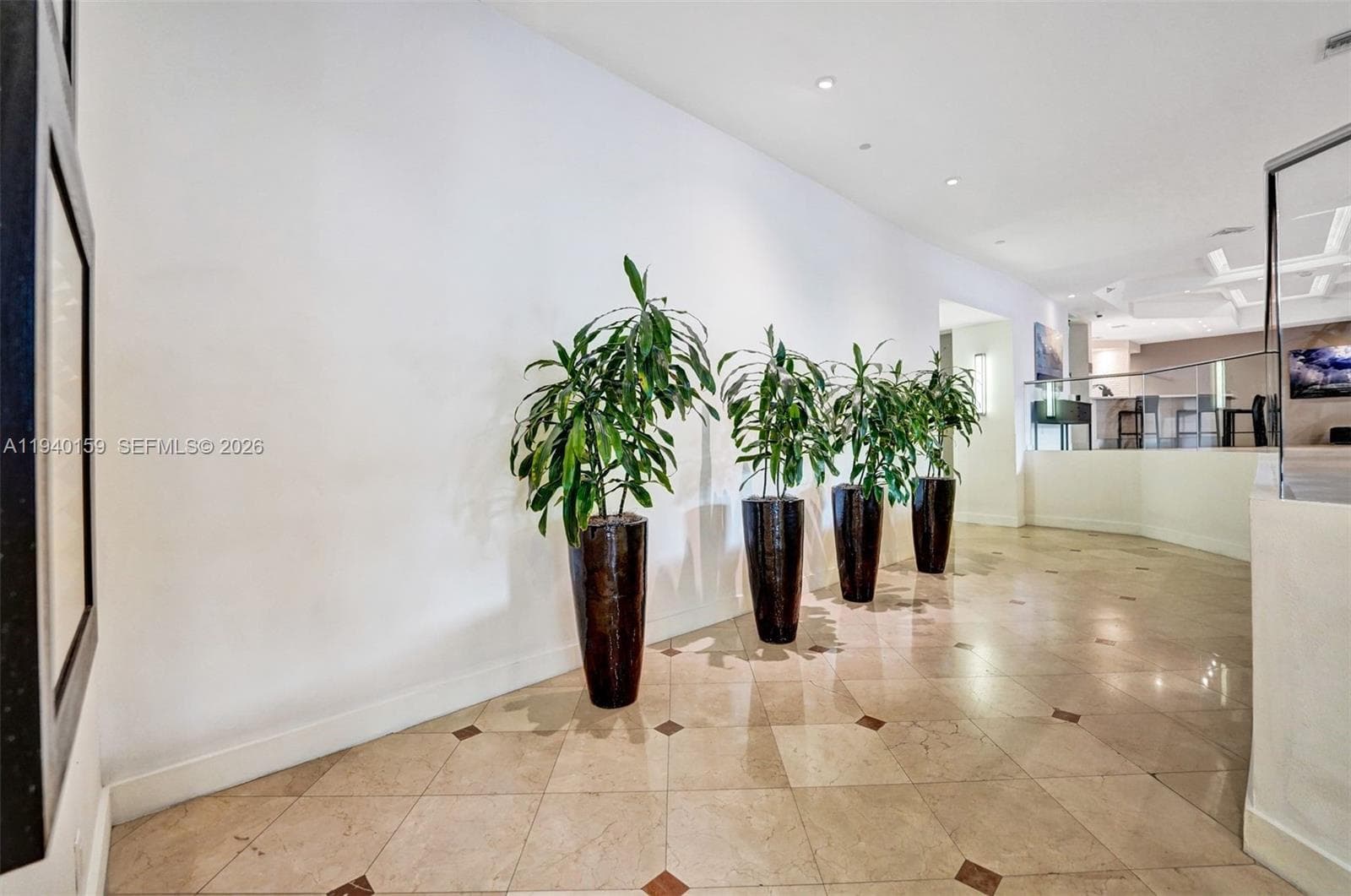 Hallway to access elevators