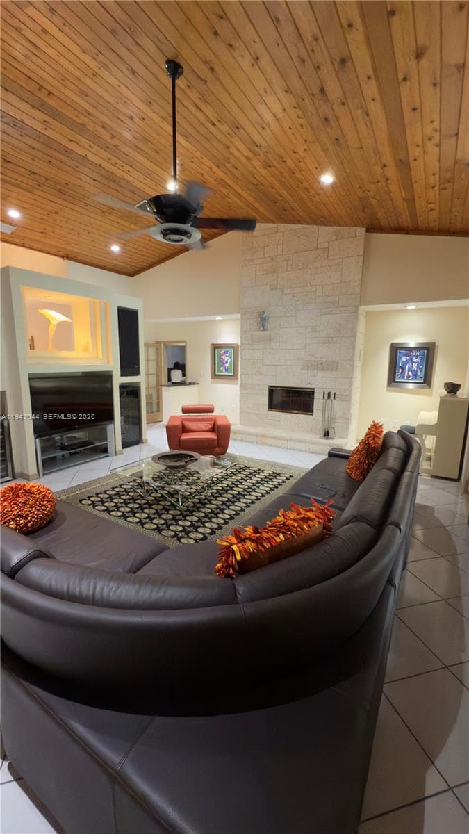 Stone Fireplace
