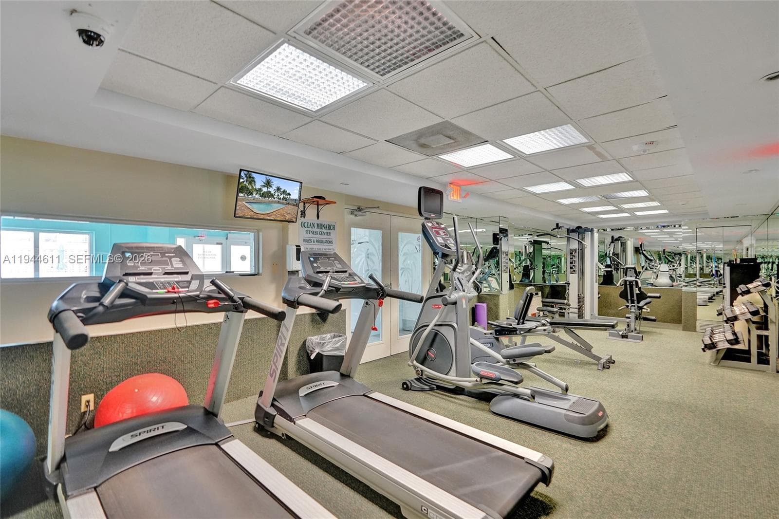 Treadmills and exercise equipment.