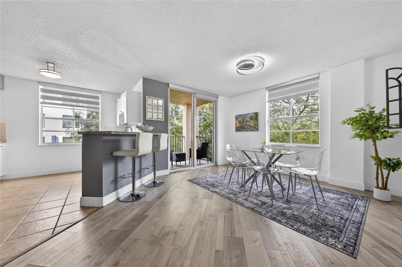 Dining Room with Patio and Treetop Views