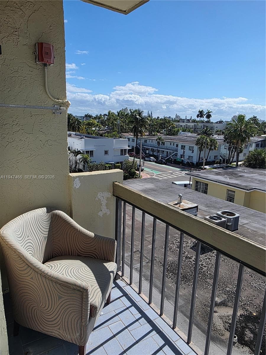 Beautiful Southern views from this top floor balcony