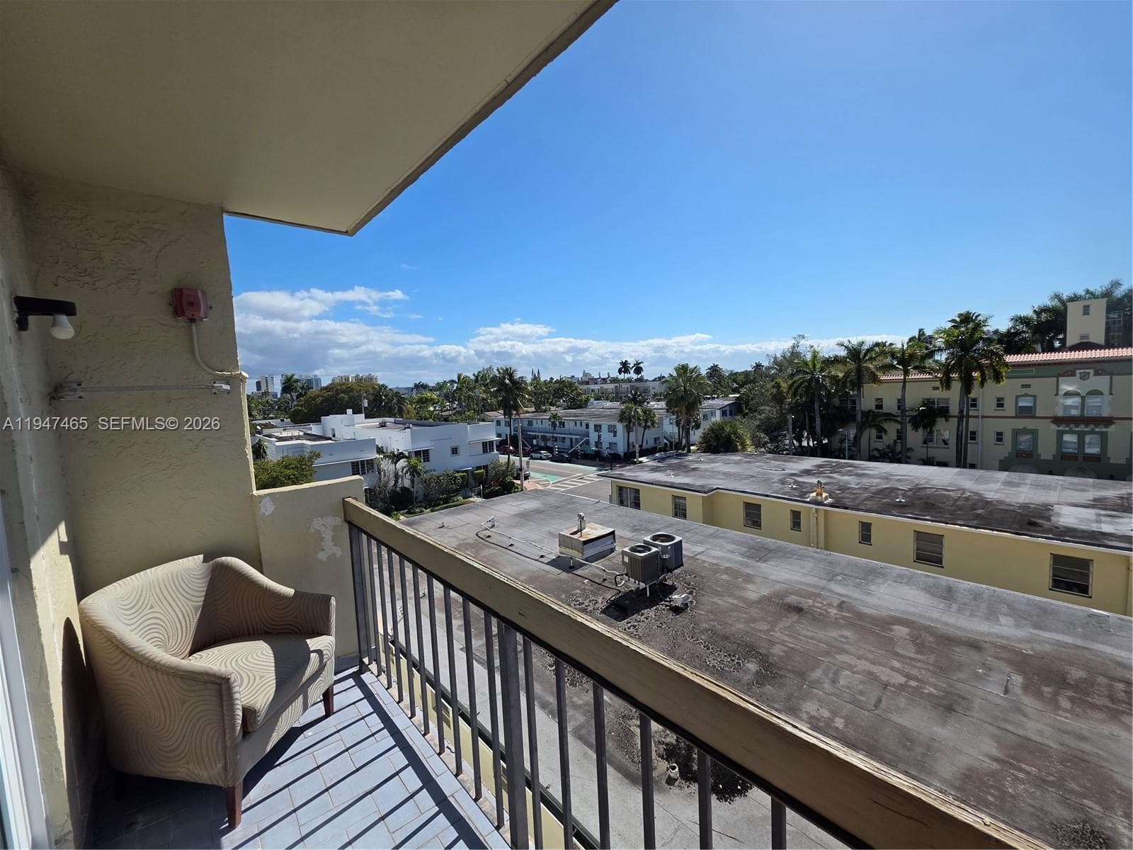 Beautiful Southern views from this top floor balcony