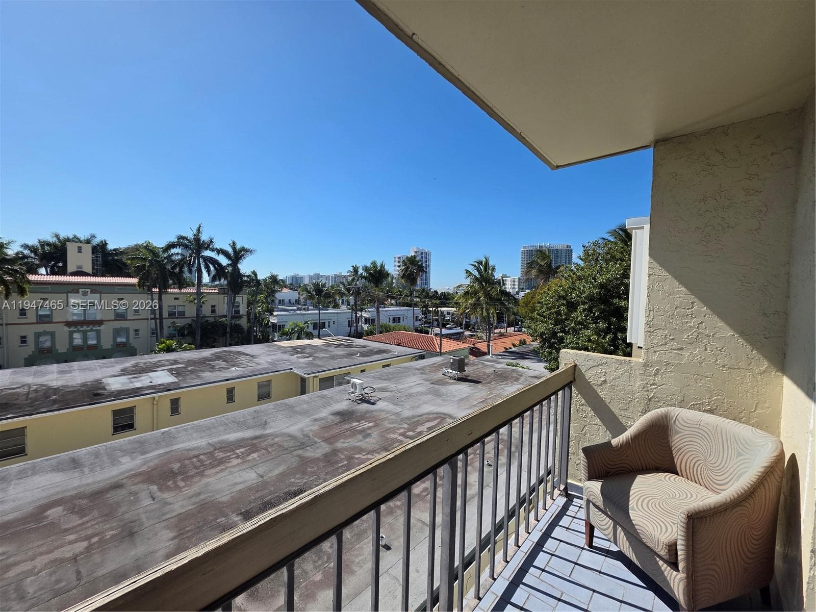 Beautiful Southern views from this top floor balcony