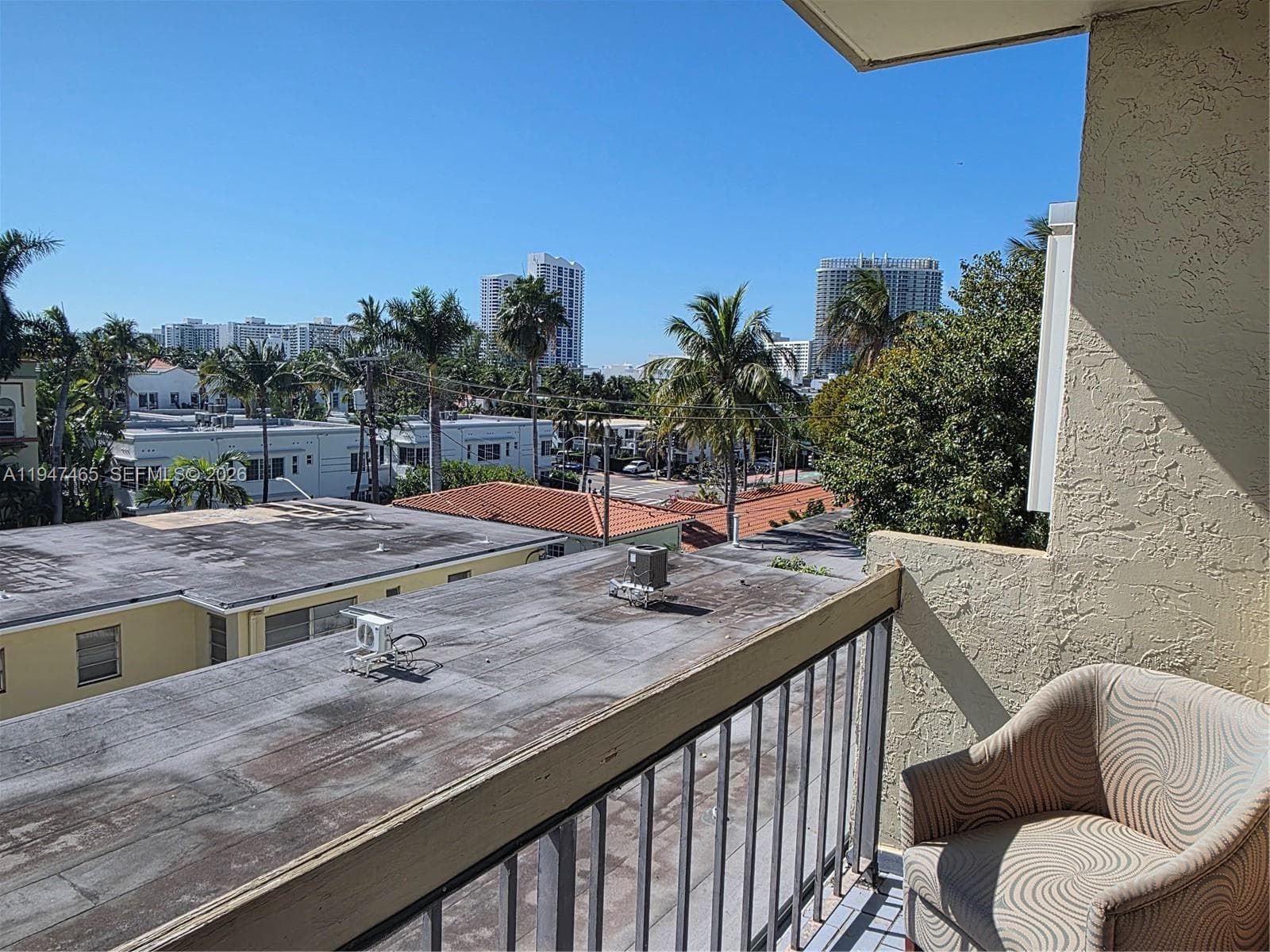Beautiful Southern views from this top floor balcony