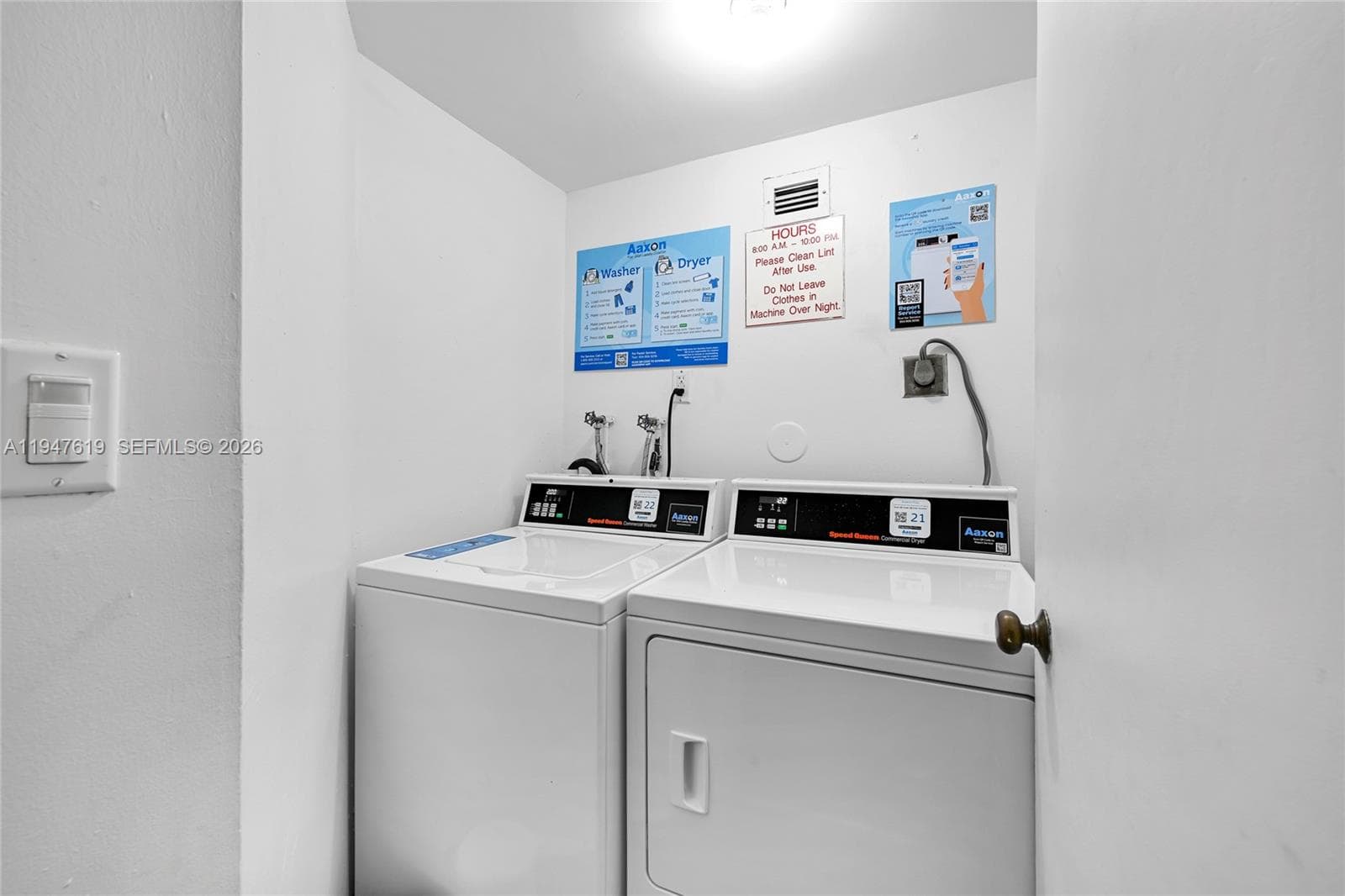 Convenient washer and dryer located just steps from the unit