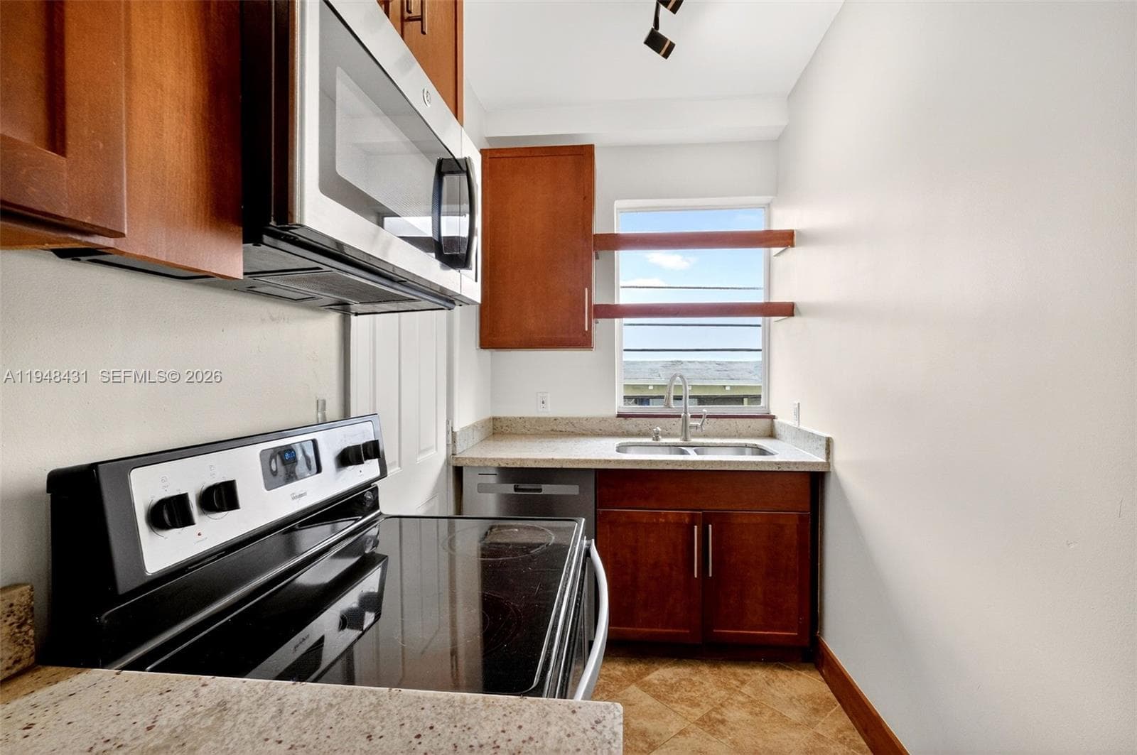 Window over sink in the kitchen