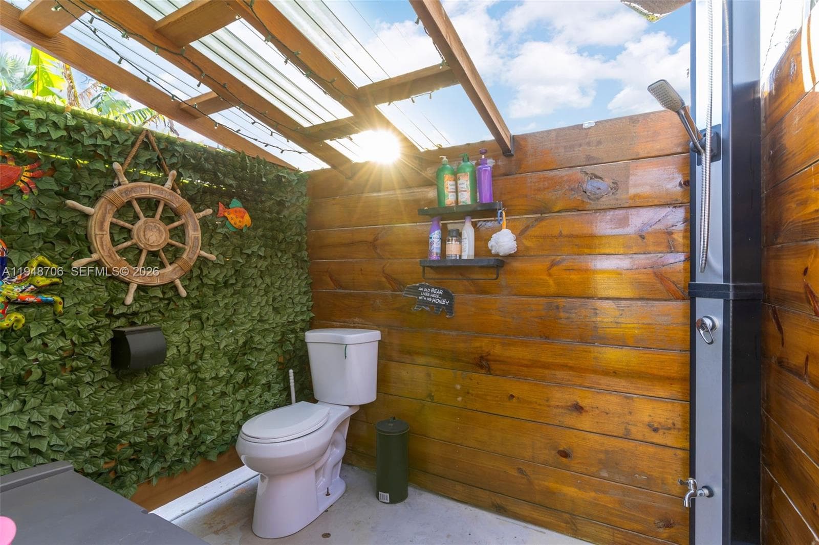 Outdoor pool bathroom