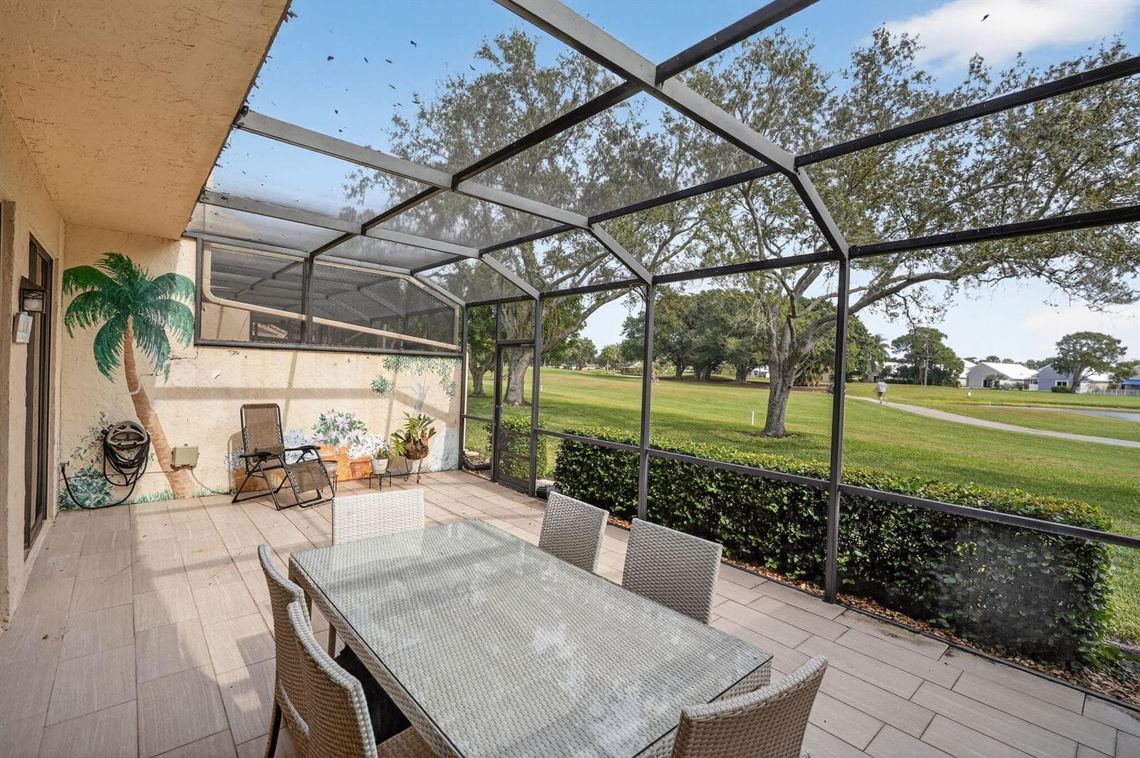 Patio with golf vie