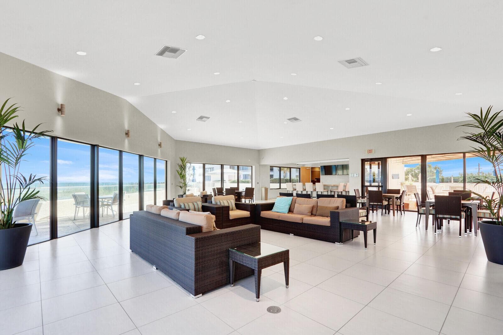 social room overlooking the ocean
