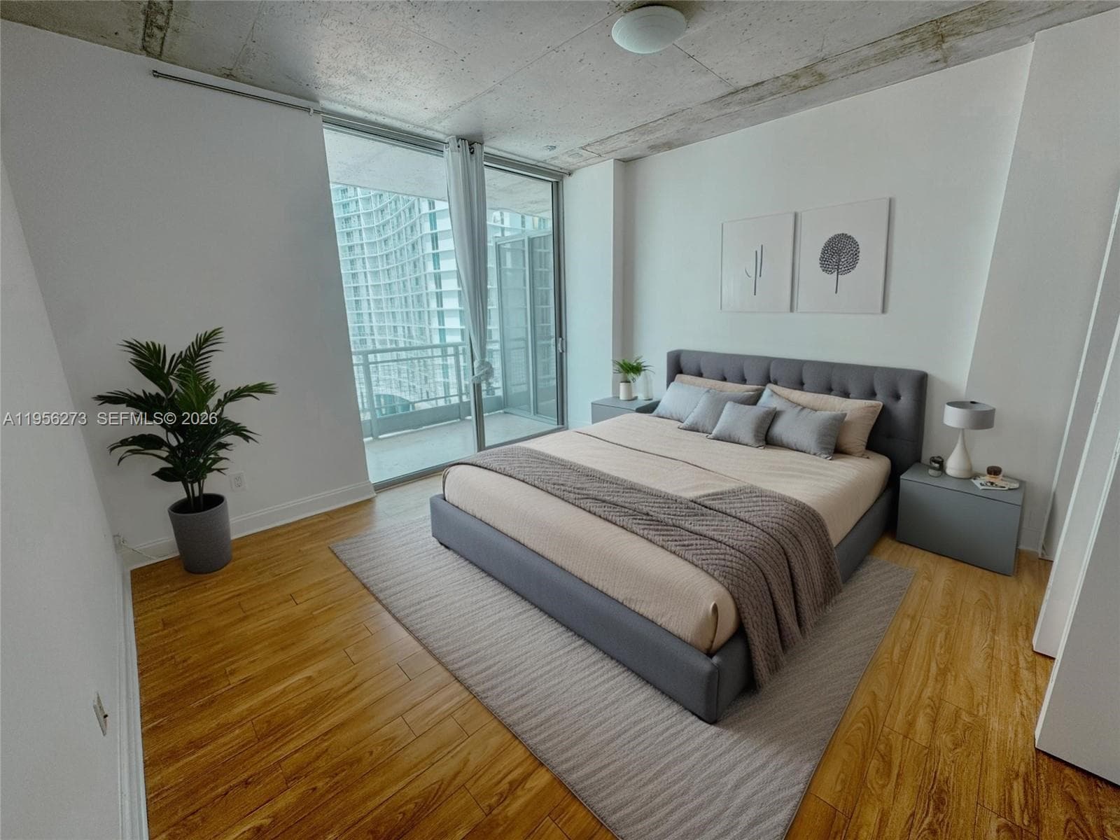 Enclosed Primary Bedroom (AI Staged)