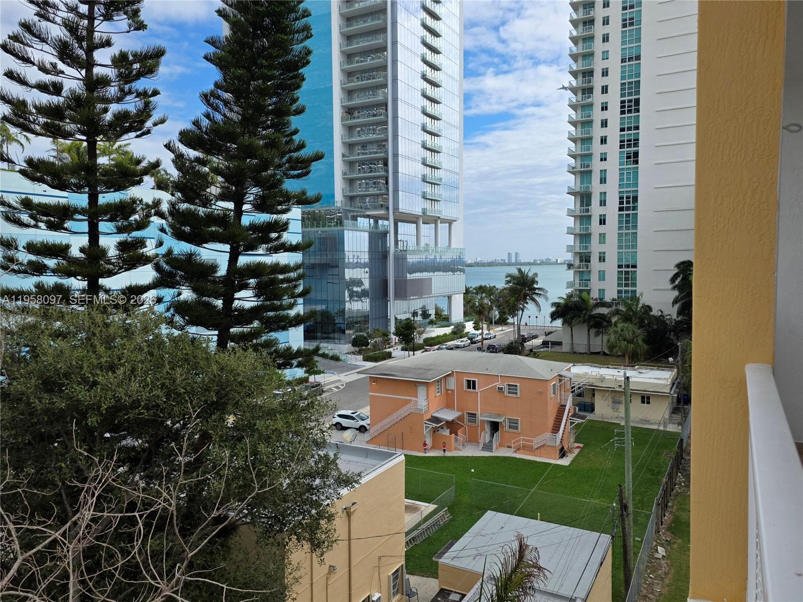 Balcony with partial Biscayne Bay views.