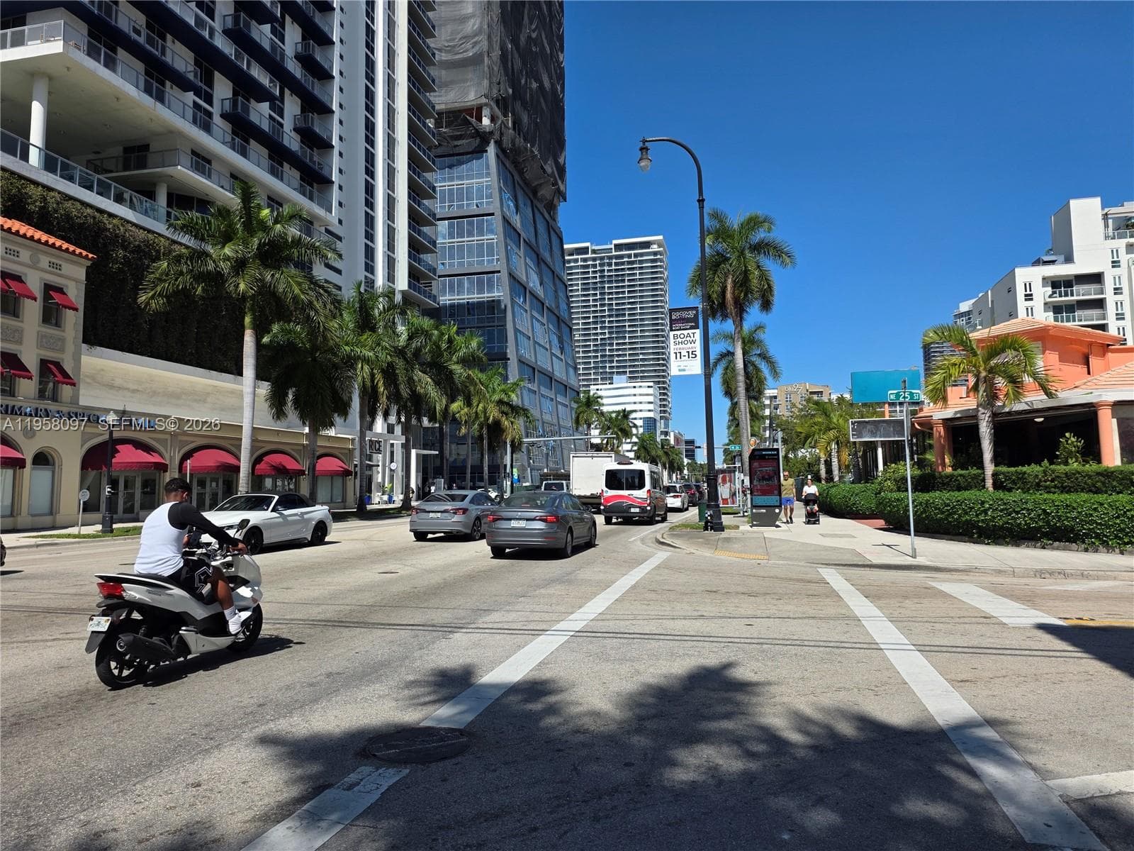 Palm-lined streets and established landscaping enhance the neighborhood’s character.