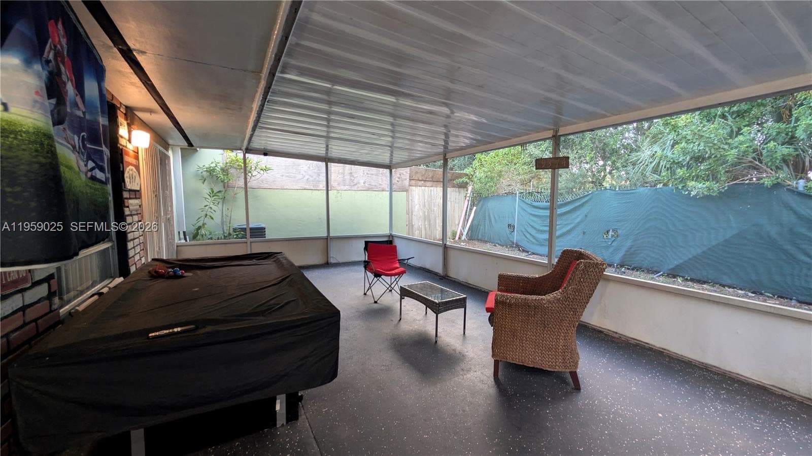 covered patio with nice space to host private gatherings and under any weather conditions