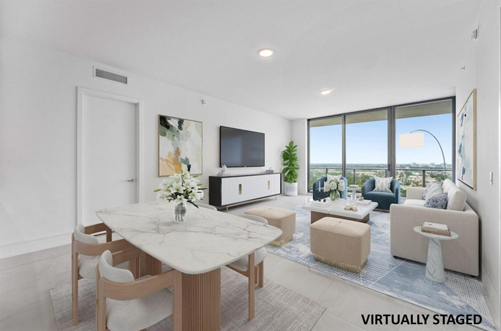 Living & Dining Area Virtually Staged
