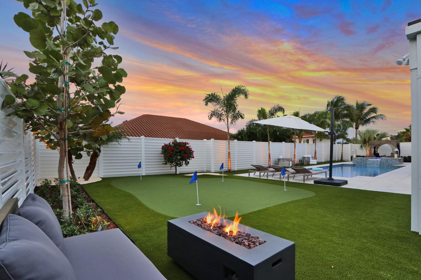 Fire pit lounge area