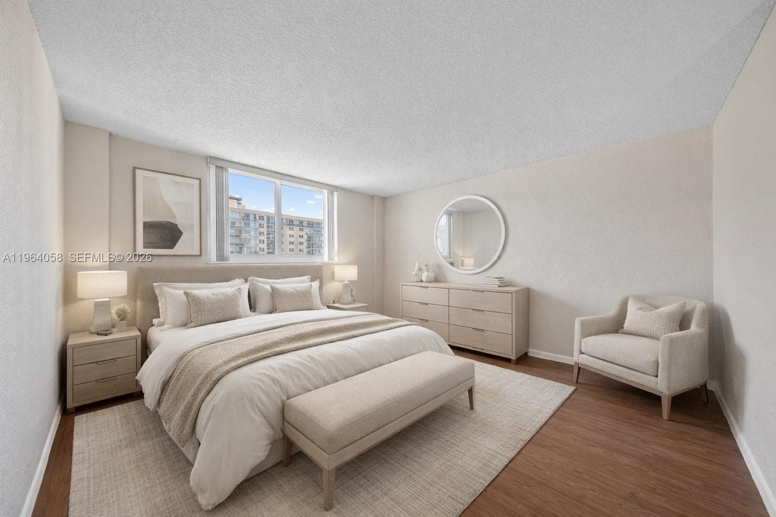 Virtually staged Bedroom