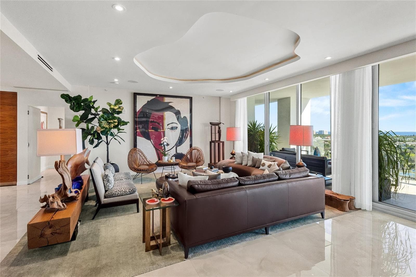 Living Room with TV & built in Storage.