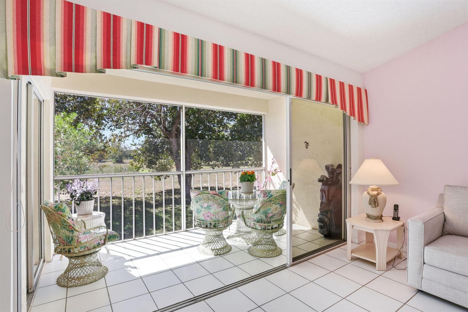 Private screened in balcony