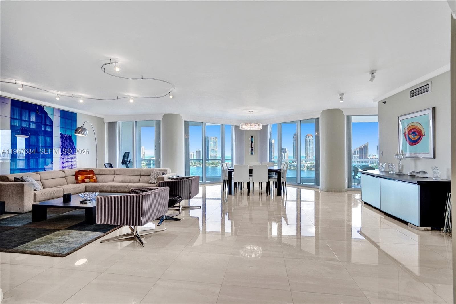 Spacious living room and formal dining room.