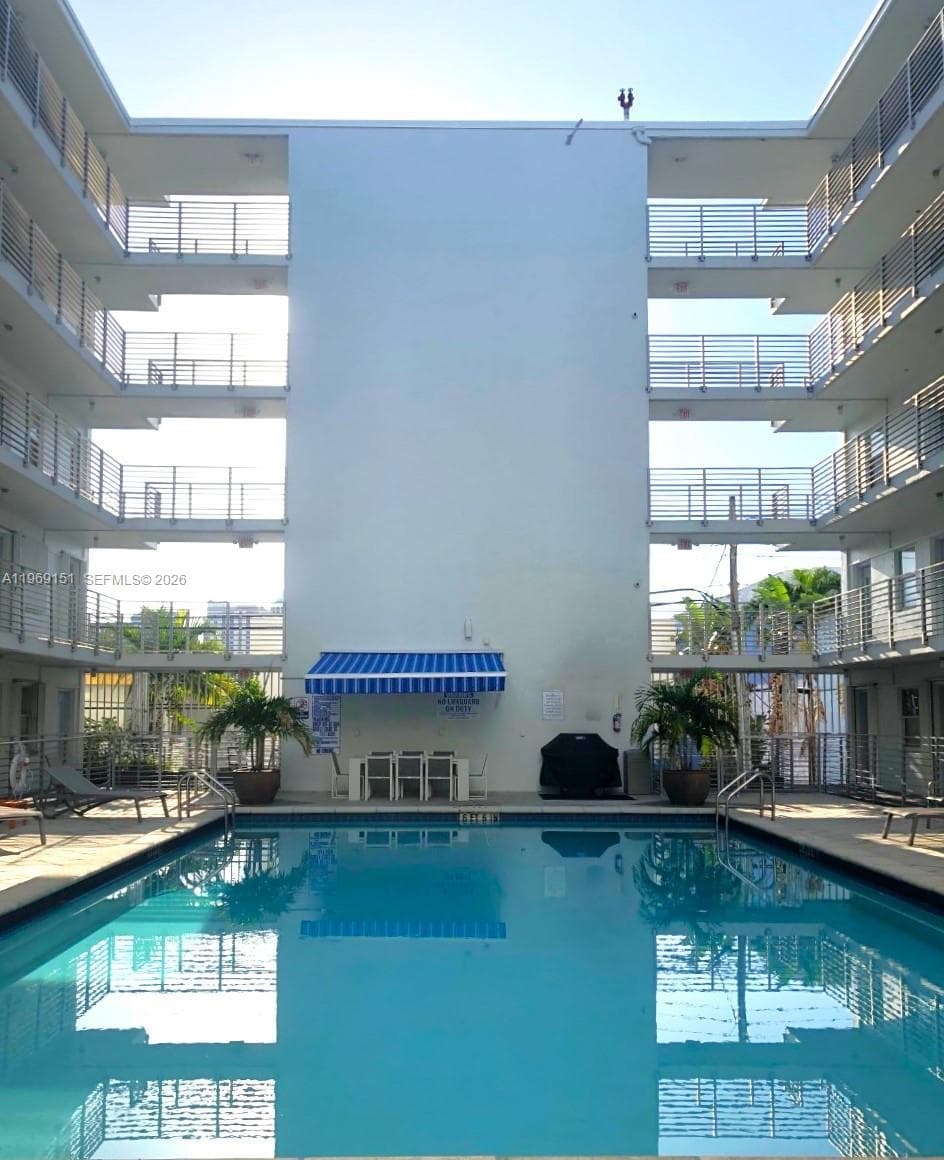 Community pool located in the center courtyard