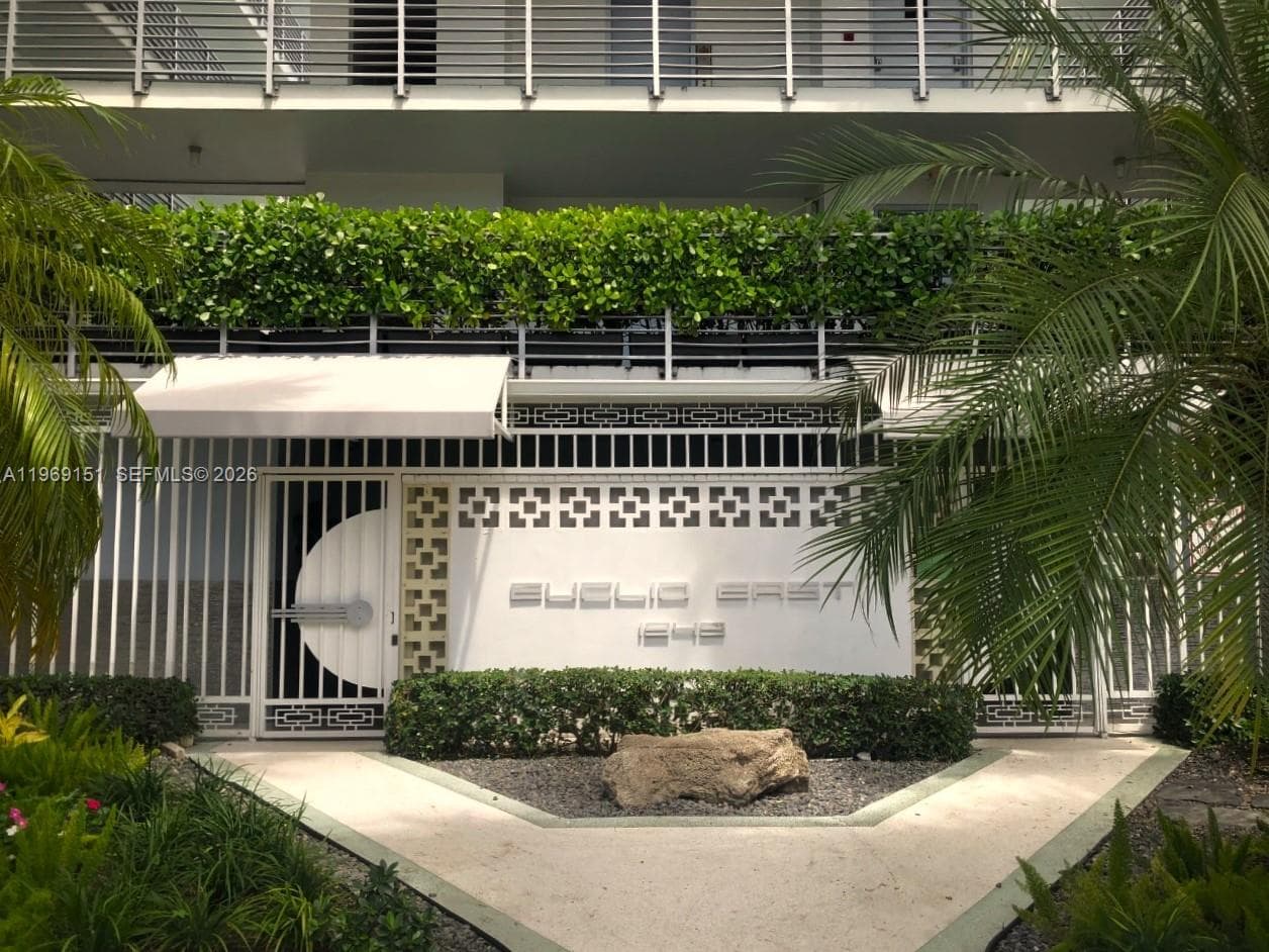 Gated entry to building with intercom