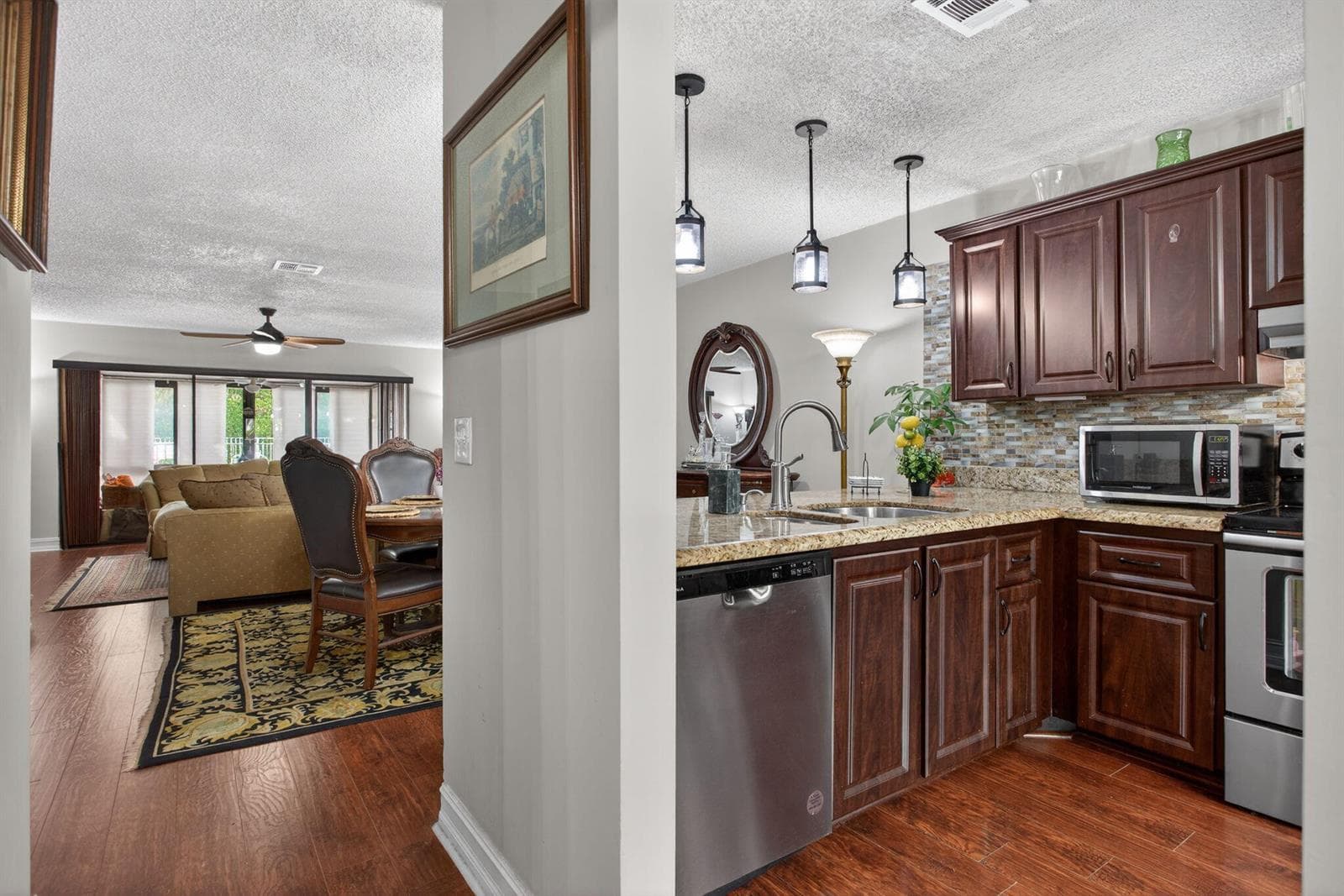 Entry to Kitchen and open floor plan