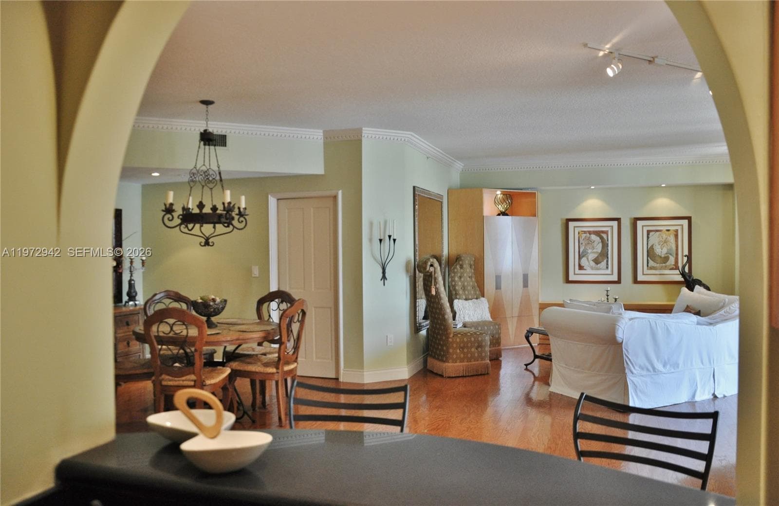 Bar seating from kitchen