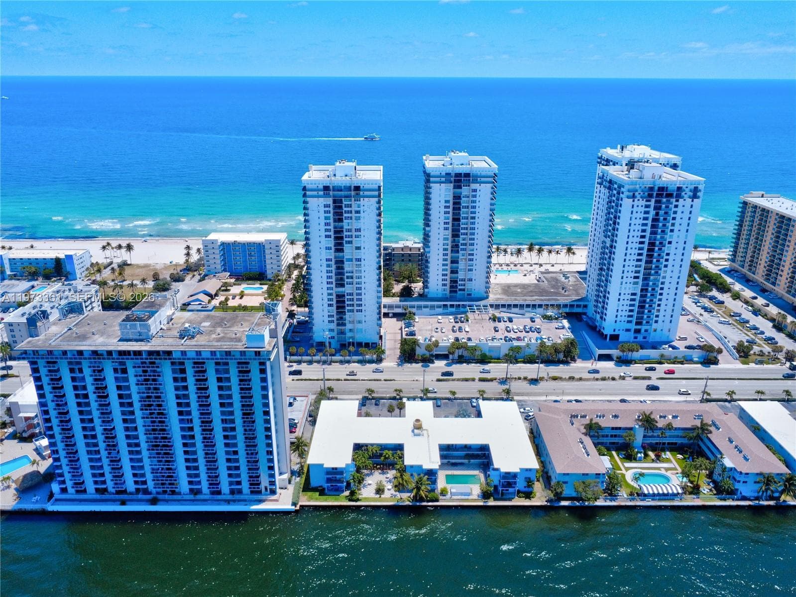 Hollywood Beach across the street
