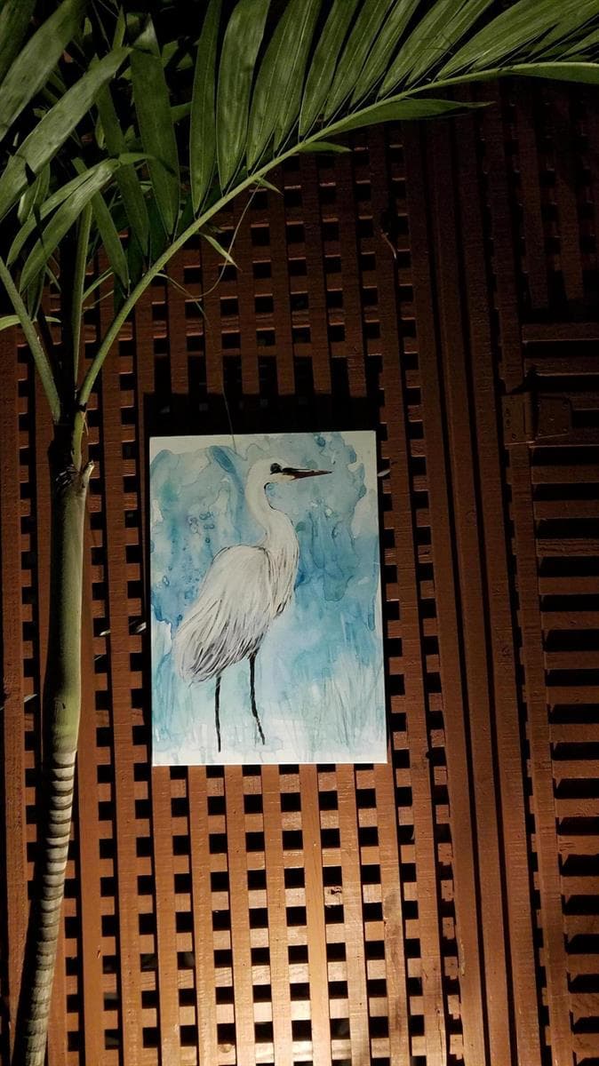 Art on wall in garden