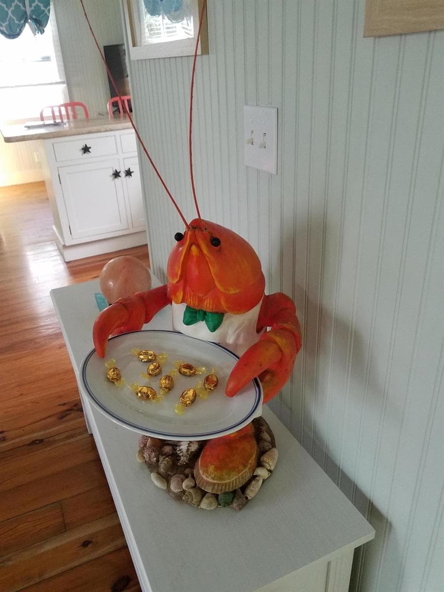 Mr Lobster greets guests