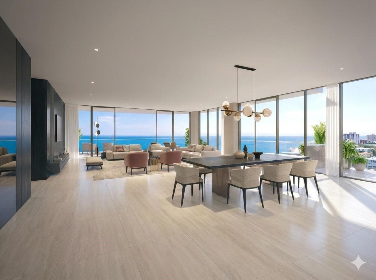 Rendering Living and Dining Area