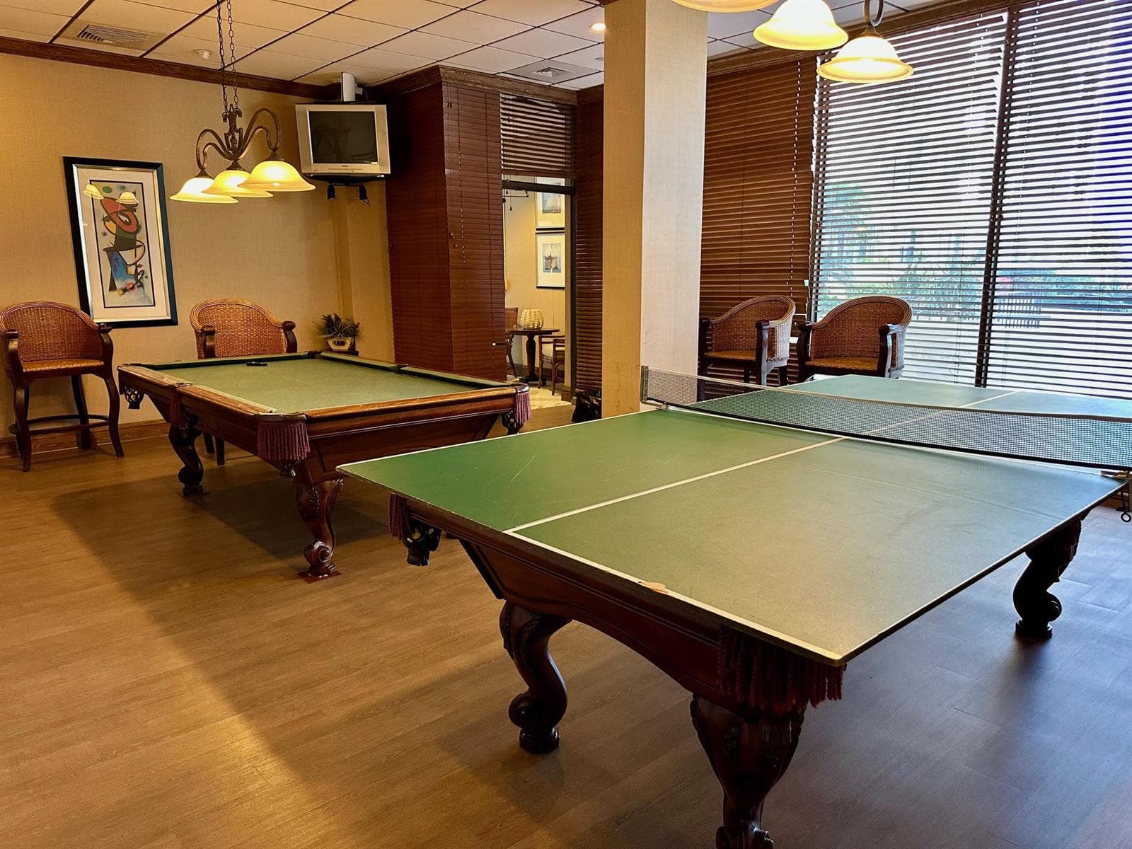 pool table and ping pong