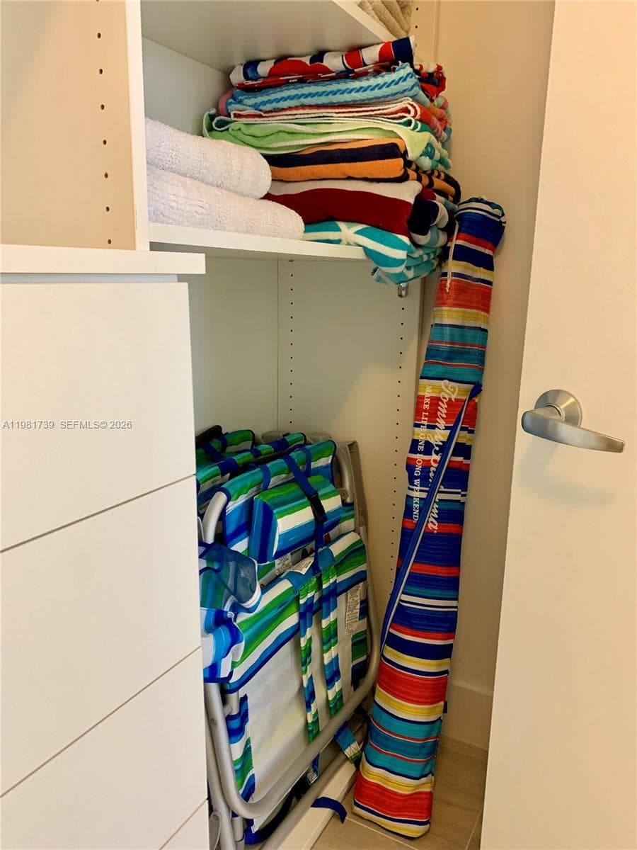 Master closet, towels, linens