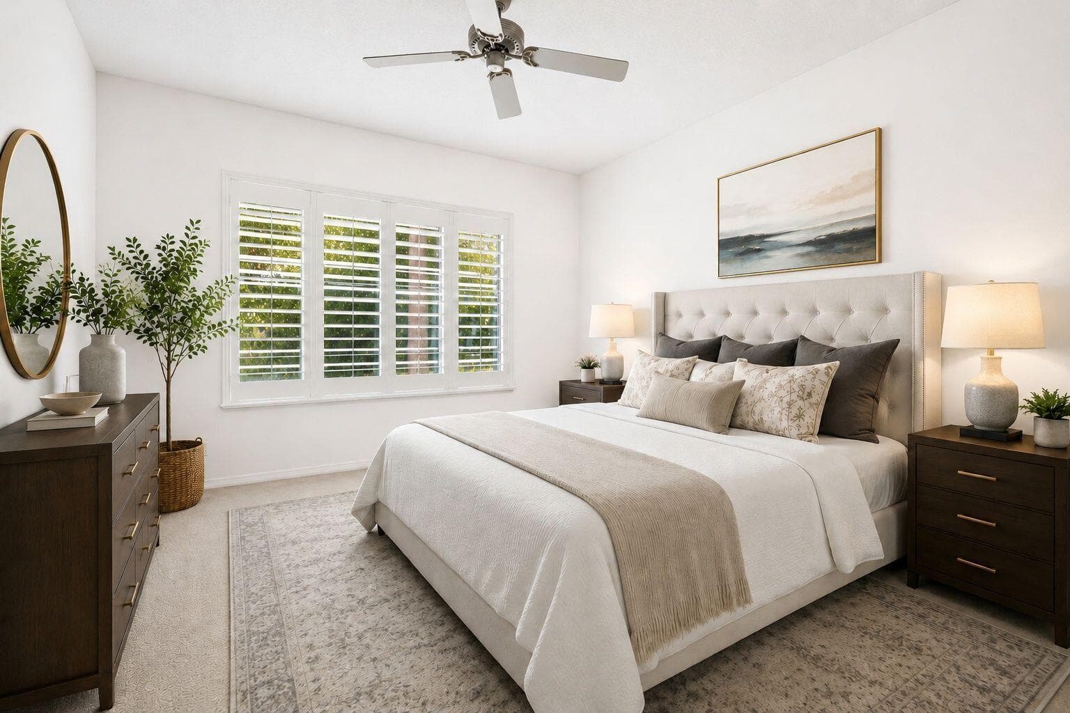 Virtually Staged Master Bedroom