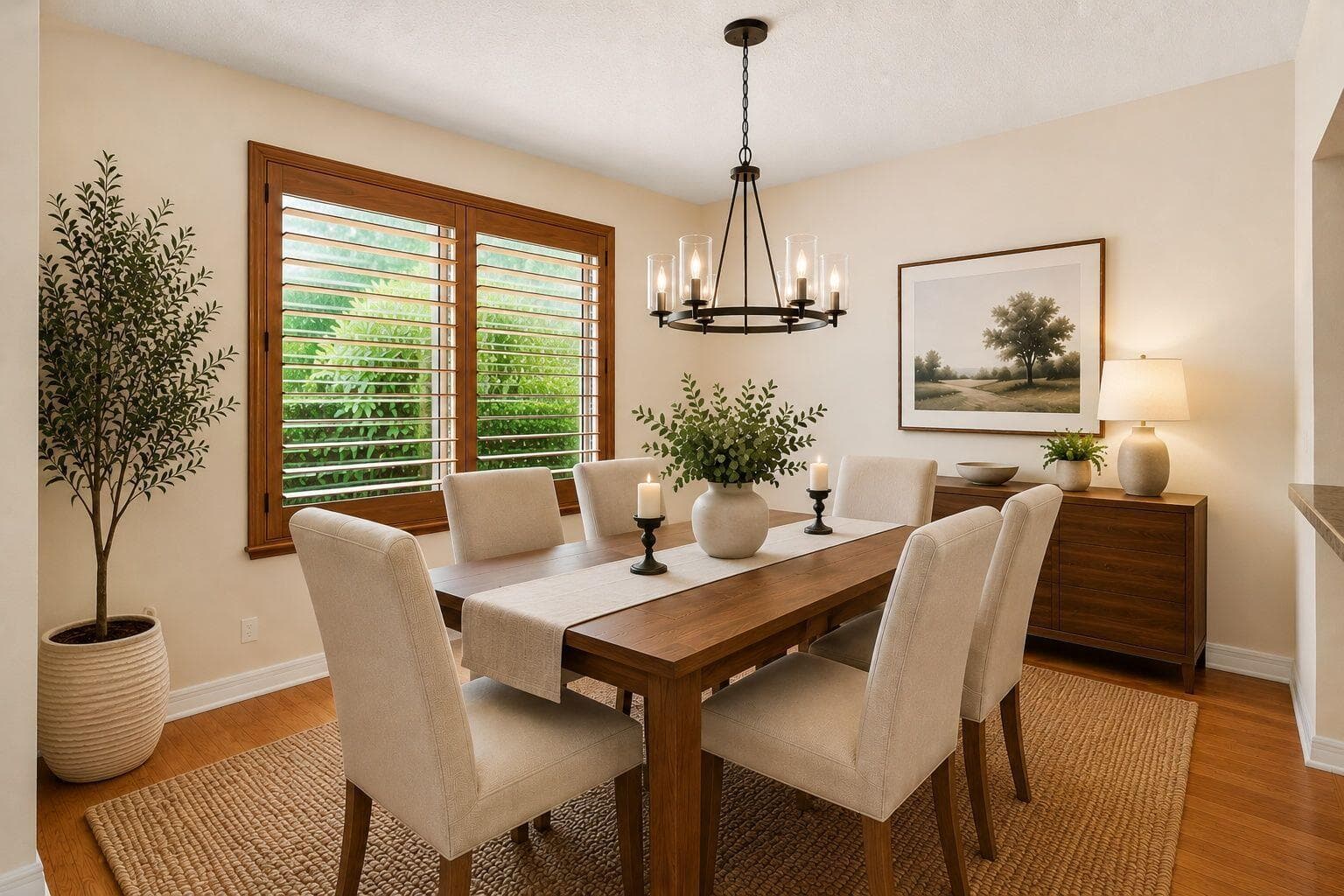 Virtually Staged Dining Room