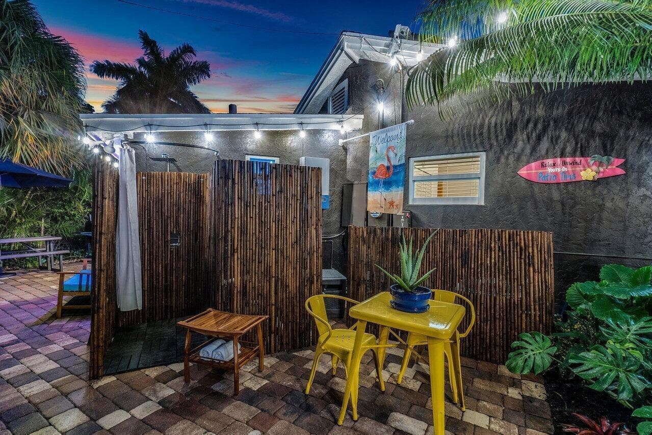 Private Bamboo Shower, Waterfall Head