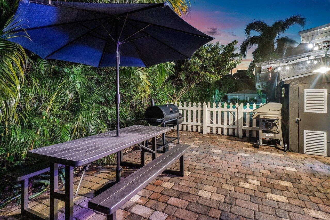 Picnic Table Seating by Grilling Area