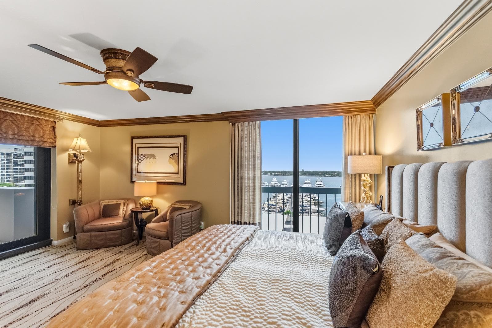 Primary Bedroom with Marina View