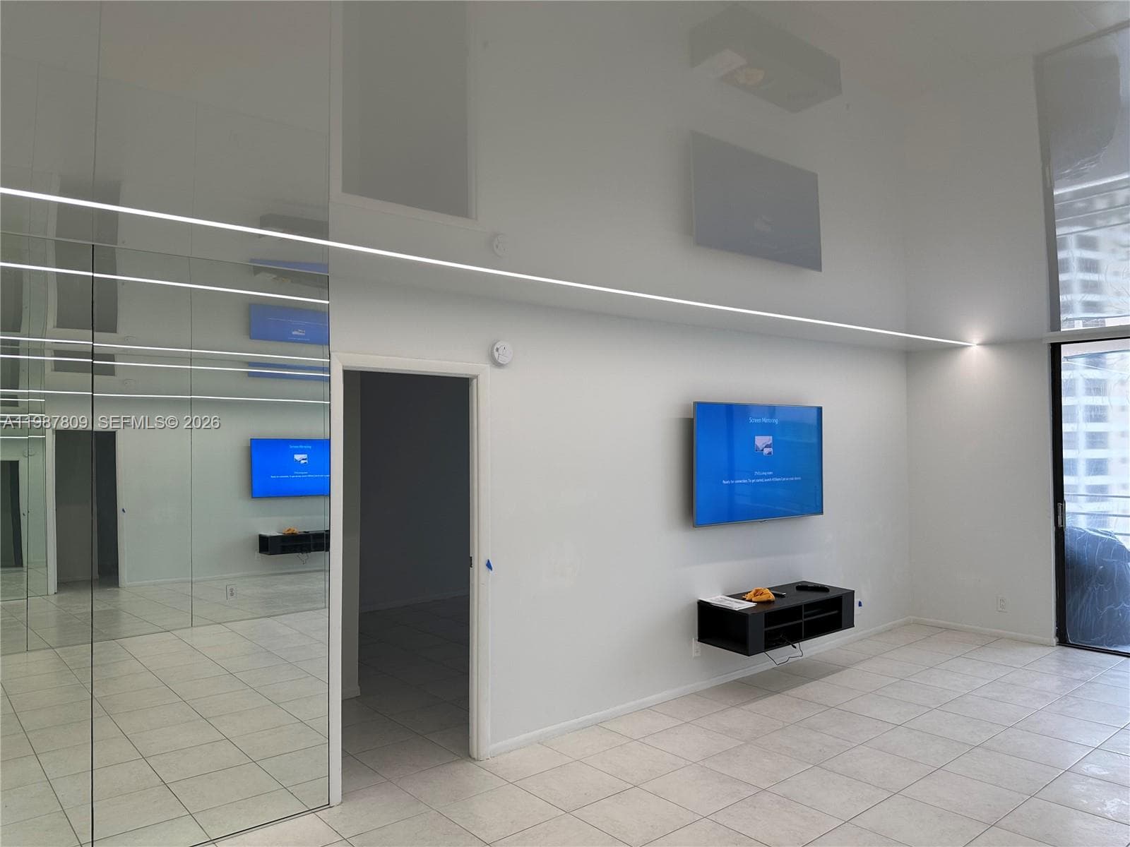 Living Room with build in 65 Inches Smart Samsung TV