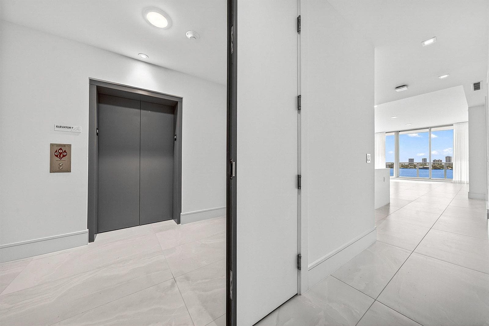 Elevator opens to unit