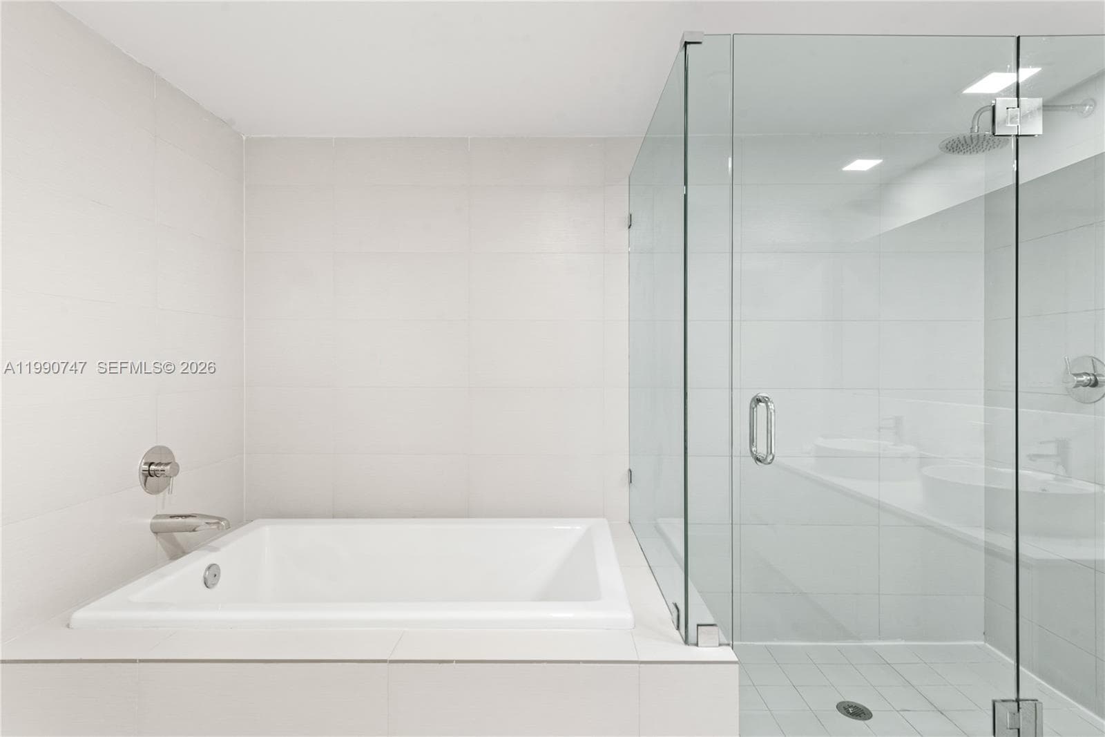 Large Shower and Bathtub