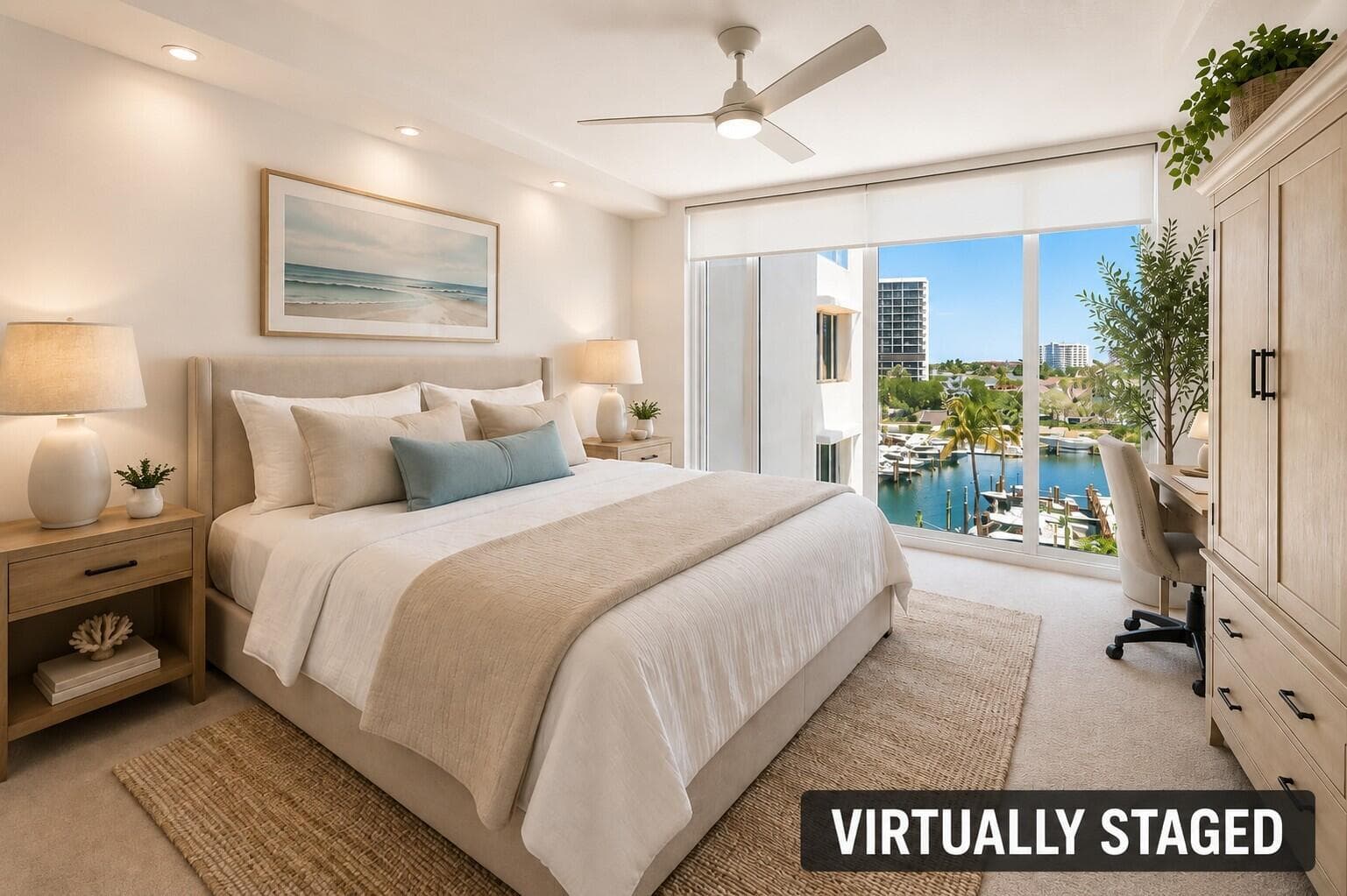 virtual staged bedroom