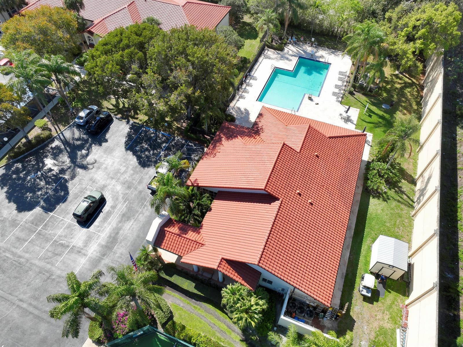 Aerial Clubhouse and Pool