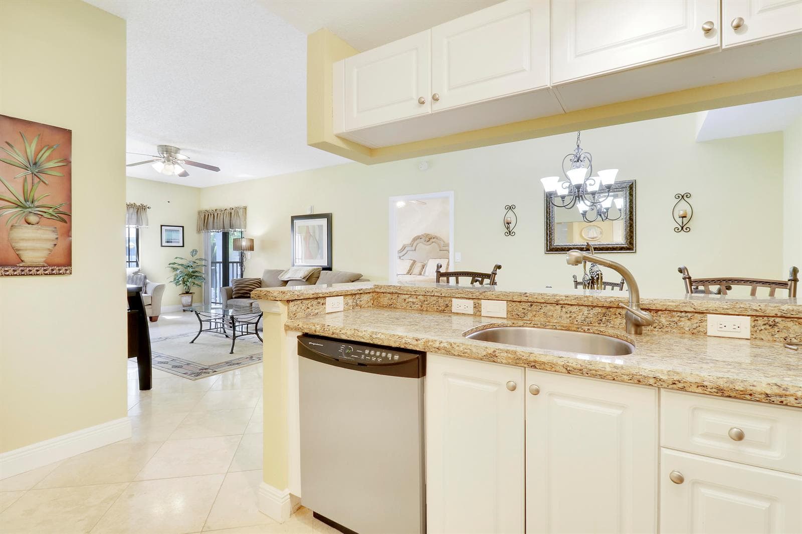Kitchen View of Living/Dining